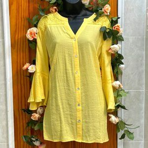 NY Collection- Button Up Shirt- Yellow